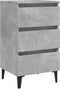 vidaXL - Nachtkastje - met - metalen - poten - 40x35x69 - cm - betongrijs