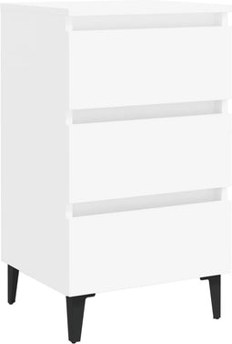 vidaXL - Nachtkastje - met - metalen - poten - 40x35x69 - cm - wit