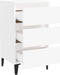vidaXL - Nachtkastje - met - metalen - poten - 40x35x69 - cm - wit