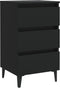 vidaXL - Nachtkastje - met - metalen - poten - 40x35x69 - cm - zwart