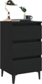 vidaXL - Nachtkastje - met - metalen - poten - 40x35x69 - cm - zwart