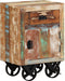 vidaXL - Nachtkastje - met - wieltjes - 40x30x57 - cm - massief - gerecycled - hout