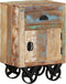 vidaXL - Nachtkastje - met - wieltjes - 40x30x57 - cm - massief - gerecycled - hout