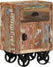 vidaXL - Nachtkastje - met - wieltjes - 40x30x57 - cm - massief - gerecycled - hout
