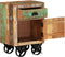 vidaXL - Nachtkastje - met - wieltjes - 40x30x57 - cm - massief - gerecycled - hout