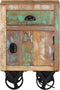 vidaXL - Nachtkastje - met - wieltjes - 40x30x57 - cm - massief - gerecycled - hout