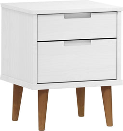 vidaXL - Nachtkastje - MOLDE - 40x35x48 - cm - massief - grenenhout - wit
