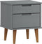 vidaXL - Nachtkastje - MOLDE - 40x35x48 - cm - massief - grenenhout - grijs