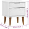 vidaXL - Nachtkastje - MOLDE - 40x35x48 - cm - massief - grenenhout - wit