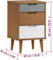 vidaXL - Nachtkastje - MOLDE - 40x35x65 - cm - massief - grenenhout - bruin