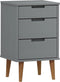 vidaXL - Nachtkastje - MOLDE - 40x35x65 - cm - massief - grenenhout - grijs