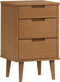vidaXL - Nachtkastje - MOLDE - 40x35x65 - cm - massief - grenenhout - bruin