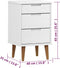 vidaXL - Nachtkastje - MOLDE - 40x35x65 - cm - massief - grenenhout - wit