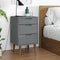 vidaXL - Nachtkastje - MOLDE - 40x35x65 - cm - massief - grenenhout - grijs