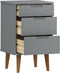 vidaXL - Nachtkastje - MOLDE - 40x35x65 - cm - massief - grenenhout - grijs