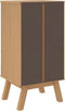 vidaXL - Nachtkastje - OLDEN - massief - grenenhout - grijs - en - bruin