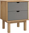 vidaXL - Nachtkastje - OTTA - 45x39x57 - cm - grenenhout - bruin - en - grijs
