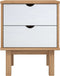 vidaXL - Nachtkastje - OTTA - 45x39x57 - cm - massief - grenenhout - bruin - en - wit