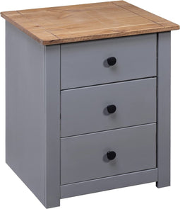 vidaXL - Nachtkastje - Panama - Range - 46x40x57 - cm - grenenhout - grijs