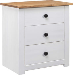 vidaXL - Nachtkastje - Panama - Range - 46x40x57 - cm - grenenhout - wit