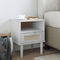 vidaXL - Nachtkastje - SENJA - rattan-look - 40x35x48 - cm - grenenhout - wit