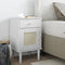 vidaXL - Nachtkastje - SENJA - rattan-look - 40x35x65 - cm - grenenhout - wit