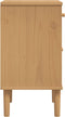 vidaXL - Nachtkastje - SENJA - rattan-look - 40x35x65 - cm - grenenhout - bruin