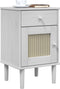 vidaXL - Nachtkastje - SENJA - rattan-look - 40x35x65 - cm - grenenhout - wit