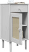vidaXL - Nachtkastje - SENJA - rattan-look - 40x35x80 - cm - grenenhout - wit