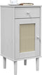 vidaXL - Nachtkastje - SENJA - rattan-look - 40x35x80 - cm - grenenhout - wit
