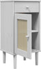 vidaXL - Nachtkastje - SENJA - rattan-look - 40x35x80 - cm - grenenhout - wit