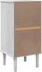 vidaXL - Nachtkastje - SENJA - rattan-look - 40x35x80 - cm - grenenhout - wit