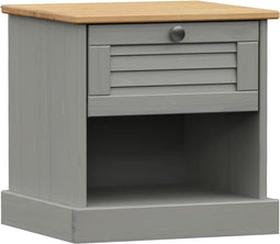 vidaXL - Nachtkastje - VIGO - 42x35x42 - cm - massief - grenenhout - grijs