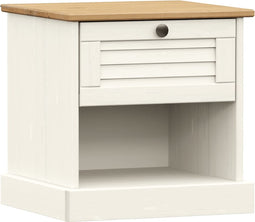 vidaXL - Nachtkastje - VIGO - 42x35x42 - cm - massief - grenenhout - wit