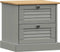 vidaXL - Nachtkastje - VIGO - 42x35x42 - cm - massief - grenenhout - grijs