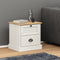 vidaXL - Nachtkastje - VIGO - 42x35x42 - cm - massief - grenenhout - wit