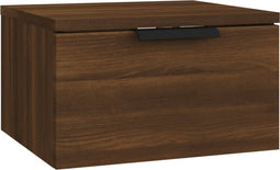 vidaXL - Nachtkastje - wandgemonteerd - 34x30x20 - cm - bruineikenkleurig