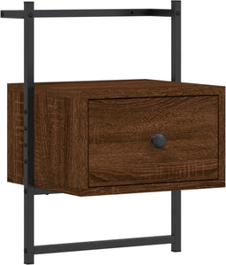 vidaXL - Nachtkastje - wandgemonteerd - 35x30x51 - cm - hout - bruin - eikenkleur