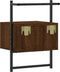 vidaXL - Nachtkastje - wandgemonteerd - 35x30x51 - cm - hout - bruin - eikenkleur