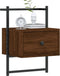 vidaXL - Nachtkastje - wandgemonteerd - 35x30x51 - cm - hout - bruin - eikenkleur