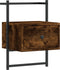 vidaXL - Nachtkastje - wandgemonteerd - 35x30x51 - cm - hout - gerookt - eikenkleur