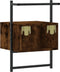 vidaXL - Nachtkastje - wandgemonteerd - 35x30x51 - cm - hout - gerookt - eikenkleur
