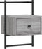 vidaXL - Nachtkastje - wandgemonteerd - 35x30x51 - cm - hout - grijs - sonoma - eiken
