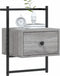 vidaXL - Nachtkastje - wandgemonteerd - 35x30x51 - cm - hout - grijs - sonoma - eiken