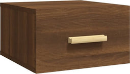 vidaXL - Nachtkastje - wandgemonteerd - 35x35x20 - cm - bruin - eikenkleur