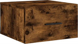 vidaXL - Nachtkastje - wandgemonteerd - 35x35x20 - cm - gerookt - eikenkleurig