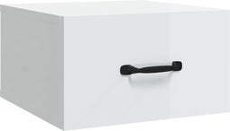 vidaXL - Nachtkastje - wandgemonteerd - 35x35x20 - cm - hoogglans - wit