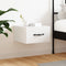vidaXL - Nachtkastje - wandgemonteerd - 35x35x20 - cm - hoogglans - wit