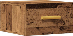 vidaXL - Nachtkastje - wandgemonteerd - 35x35x20 - cm - oud - houtkleurig