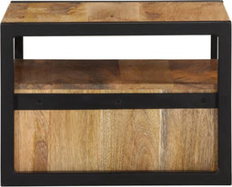 vidaXL - Nachtkastje - wandgemonteerd - 35x35x25 - cm - massief - acaciahout